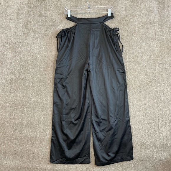 Princess Polly Charley Pants Women Size 4 Black Cutout High Rise Relaxed Leg NEW - Picture 8 of 12